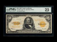 A Series 1922 $50 Gold Certificate (PMG VF25) [Fr. 1200]
