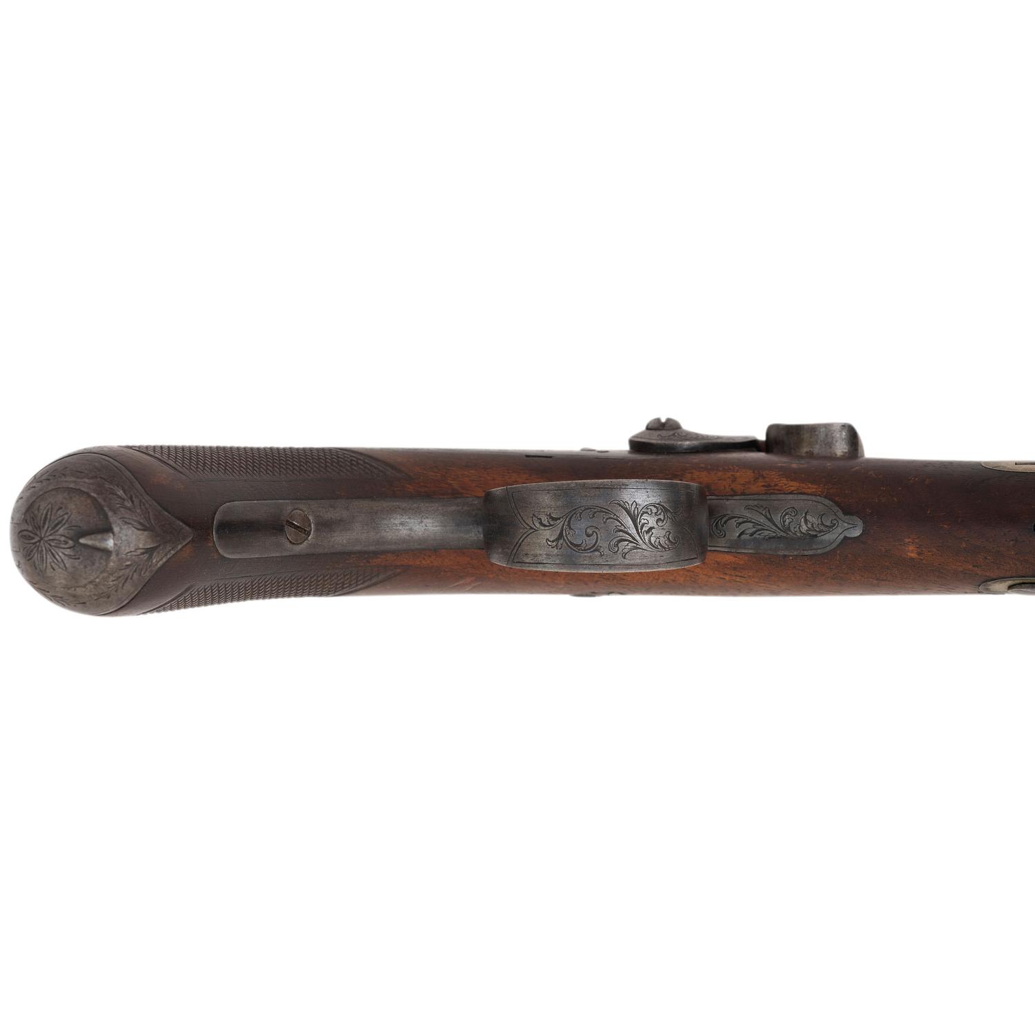 19th Century Belgian Percussion Pistol in Case with Accessories