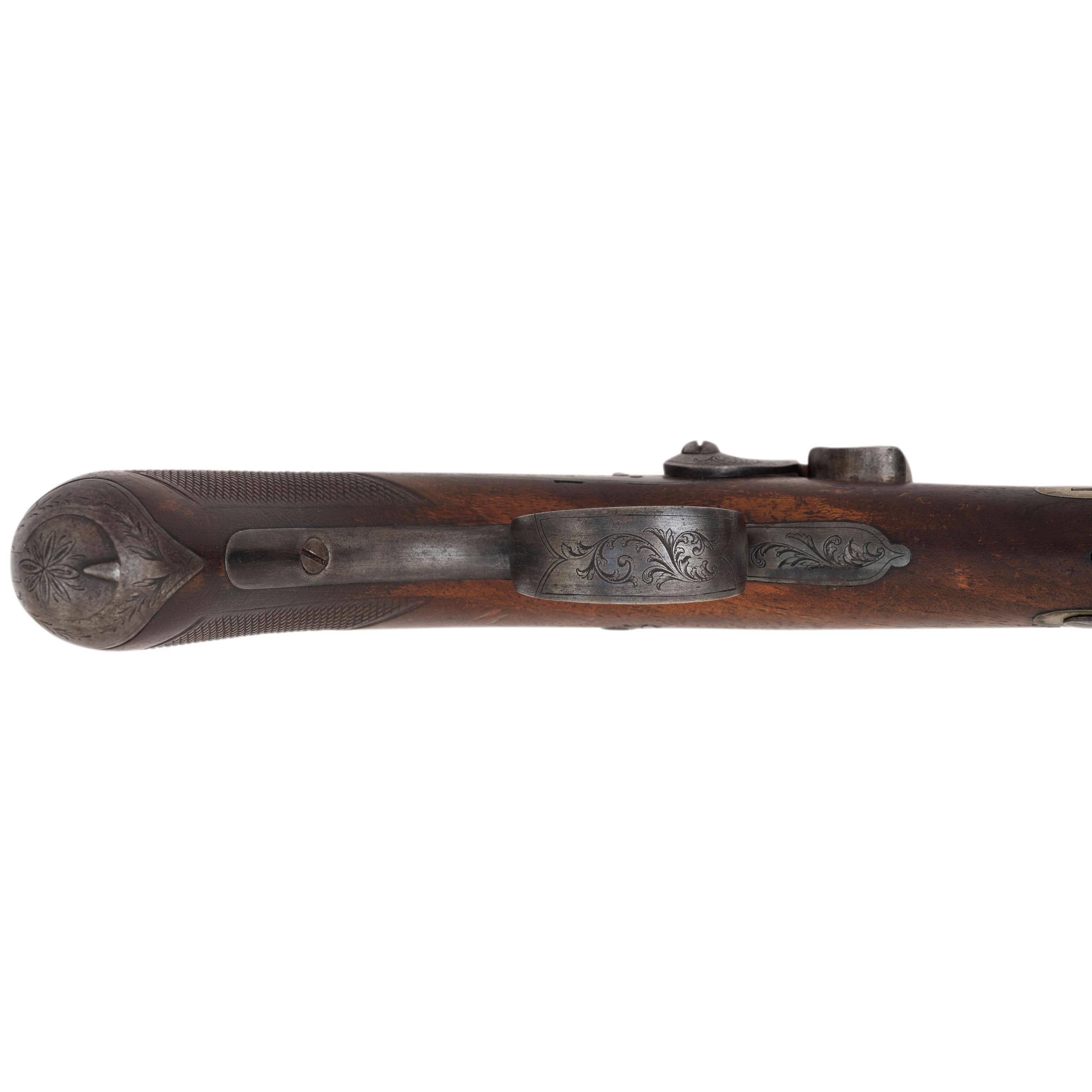19th Century Belgian Percussion Pistol in Case with Accessories