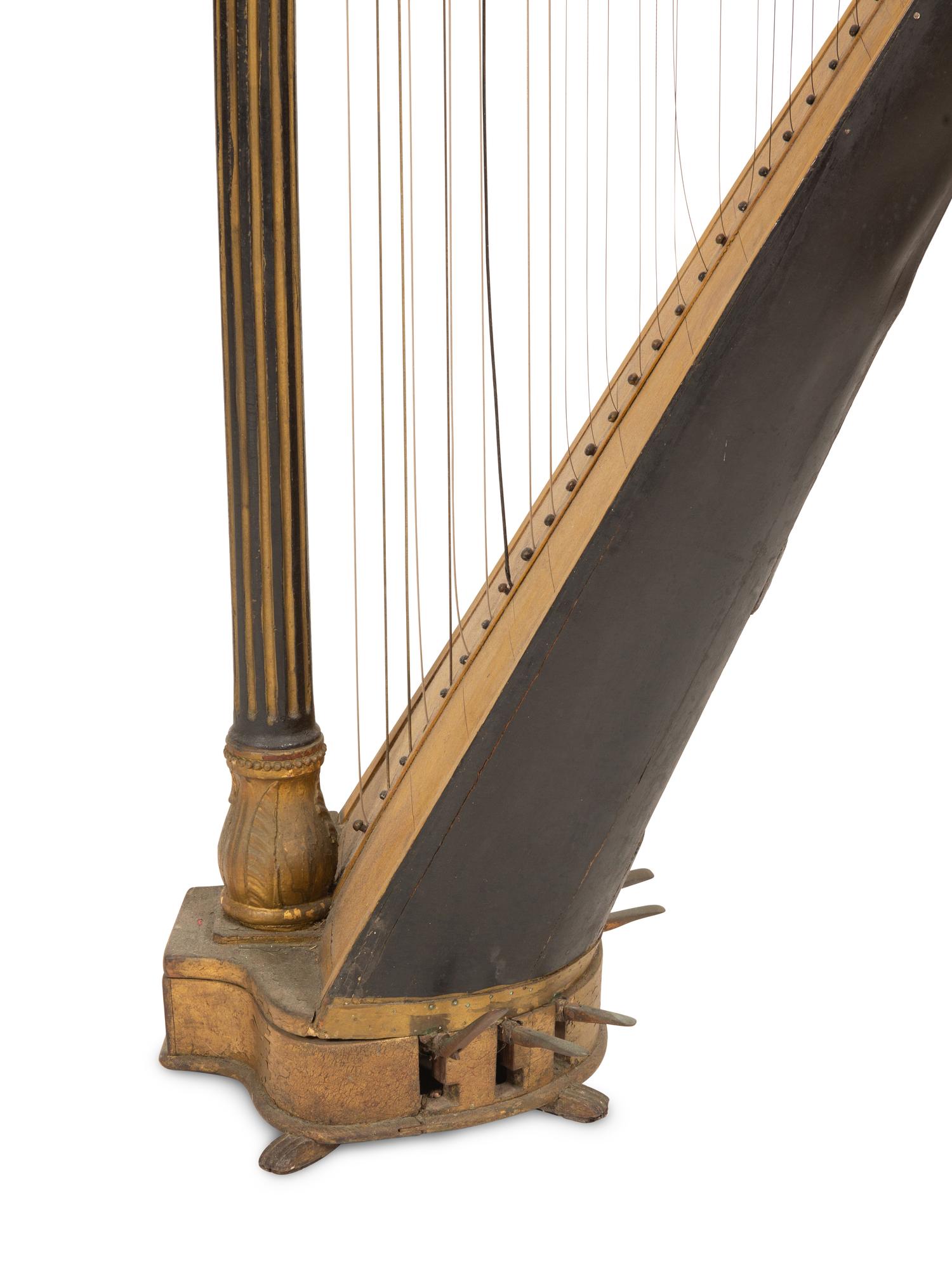 An English Regency Eight Pedal Harp By Jacob Erat (English, 1758-1821)