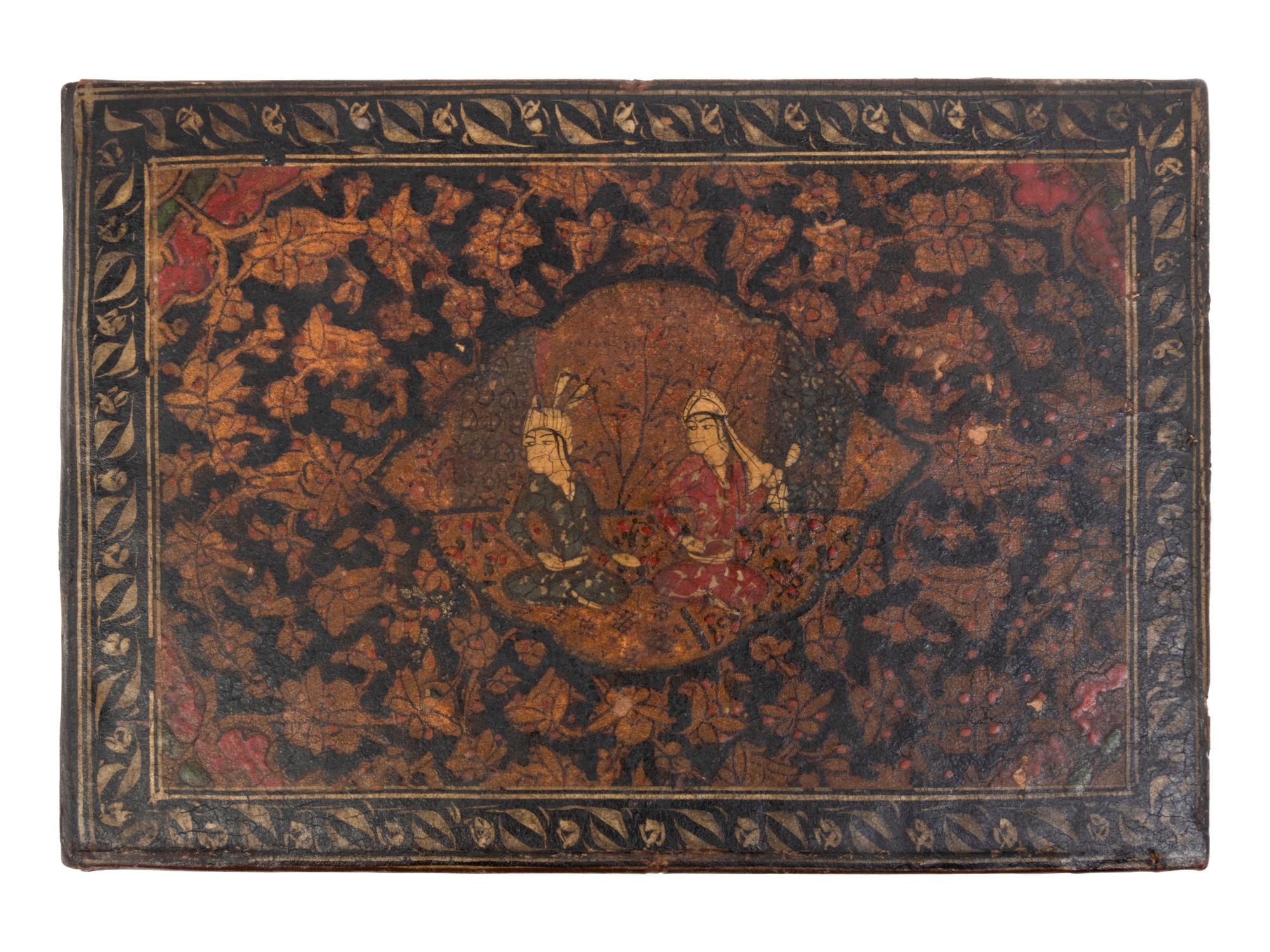 A Pair of Persian Lacquer Folio Covers