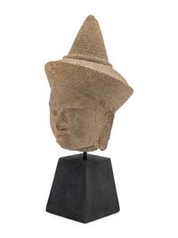 A Khmer Sandstone Head of Buddha