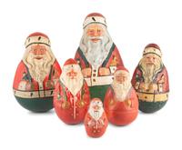 Six "Rolly Polly" Santa Figures