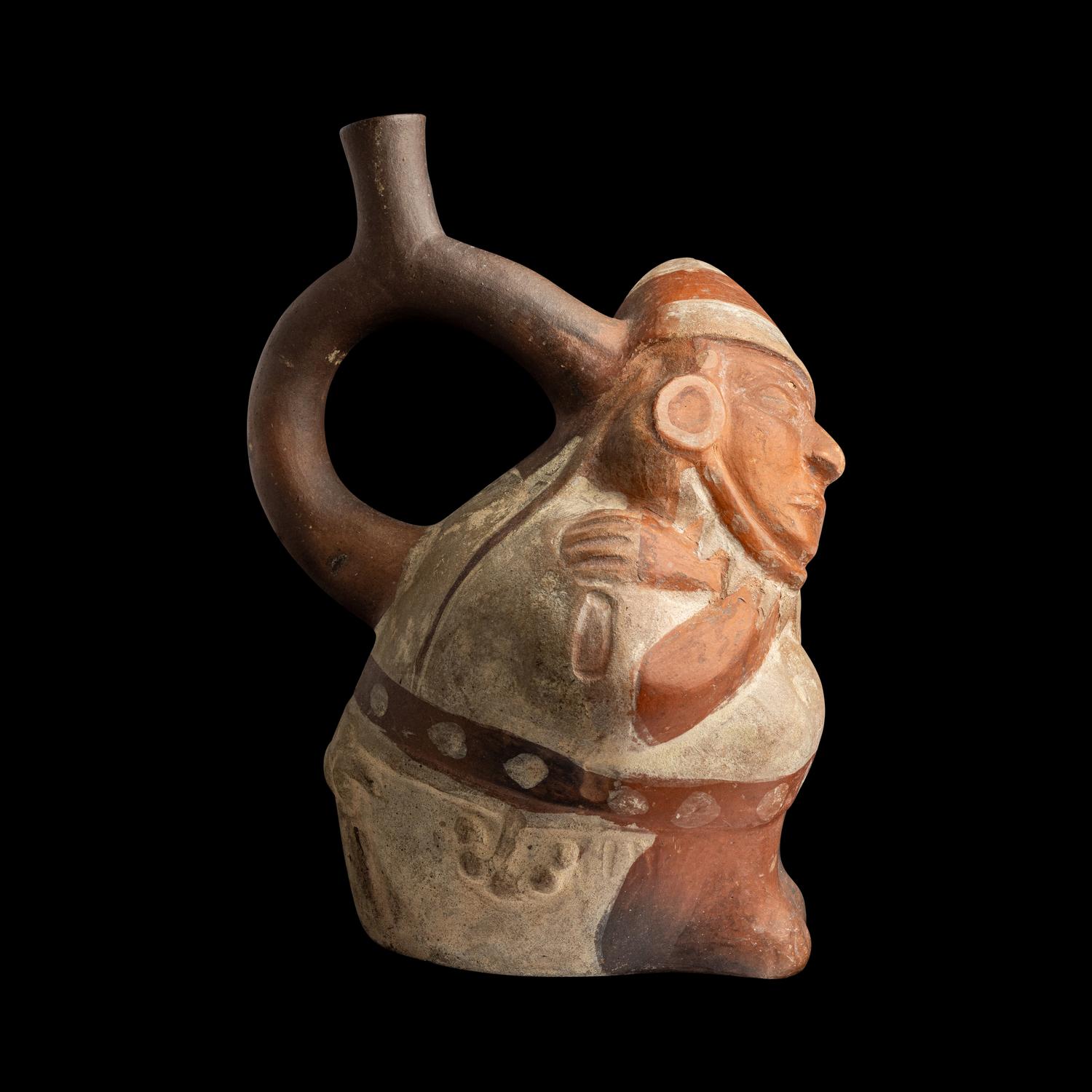 A Moche Stirrup Vessel in the Form of a Shaman