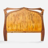 Richard Feldstein (American, b. 1955) Spalted Maple and Walnut Headboard, USA, circa 1980s