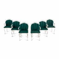 A Molla Cast Aluminum Seven-Piece Outdoor Dining Suite