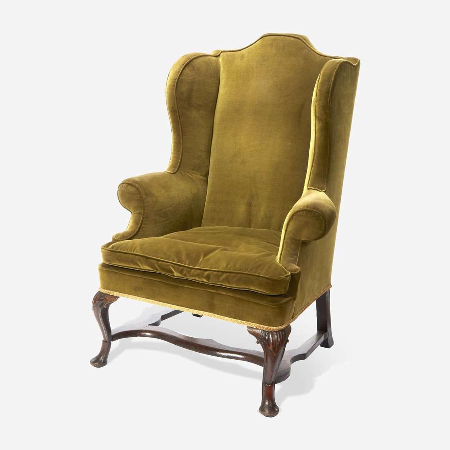 A George II Carved Walnut Easy Chair First half 18th century