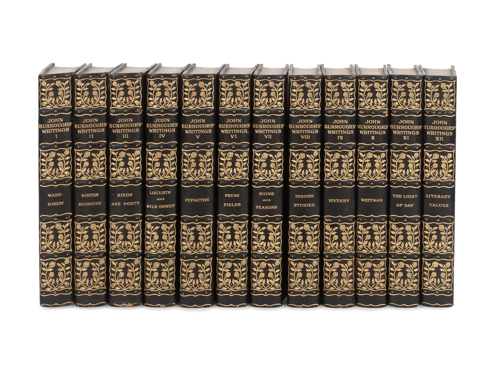 [BINDINGS]. BURROUGHS, John (1837-1921). Writings. Boston and New York: Houghton, Mifflin and Company, 1904-1922.