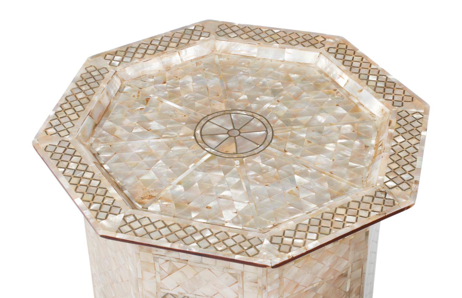 A Pair of Levantine Mother-of-Pearl Inlaid Octagonal Tables