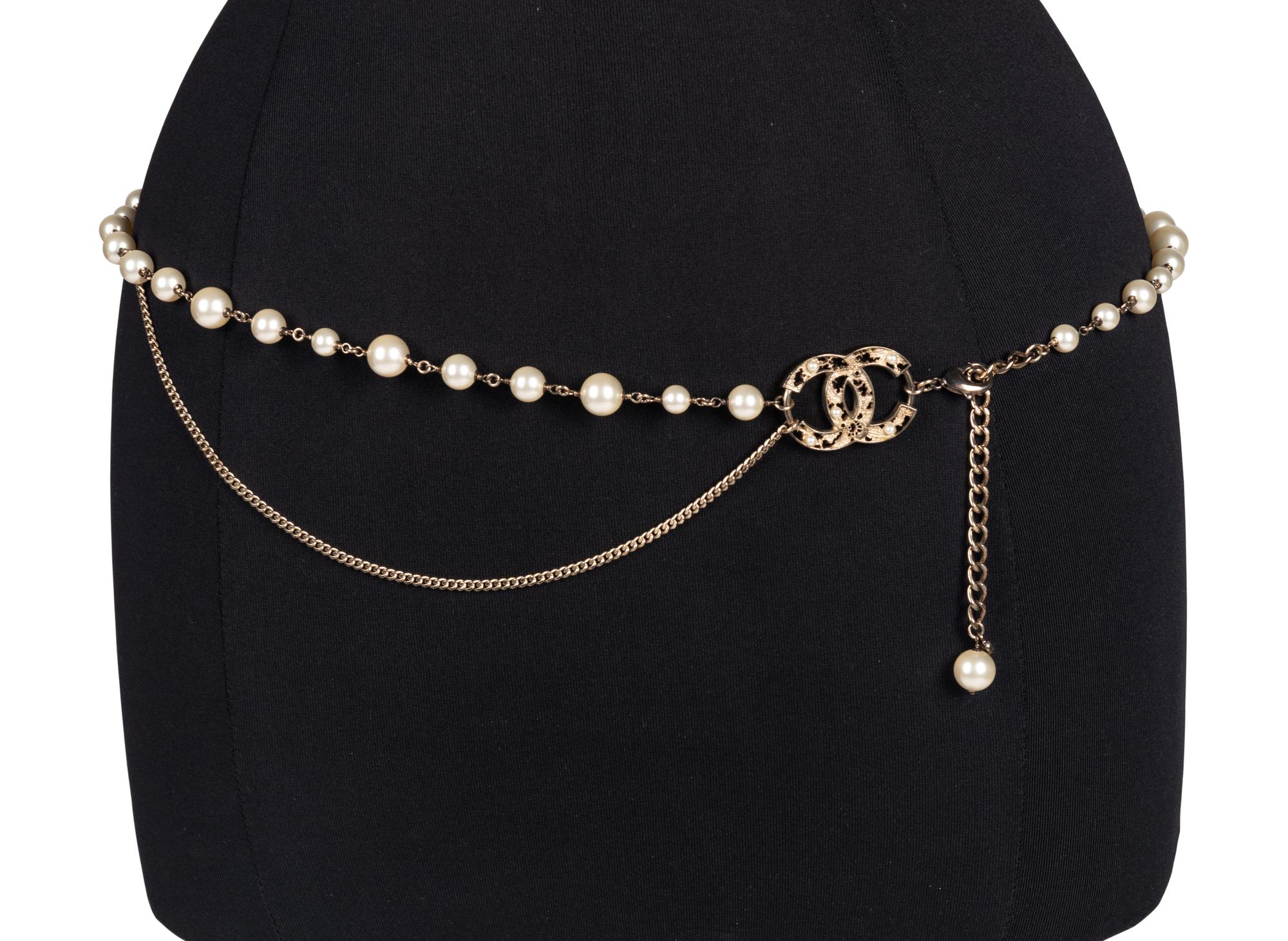 Chanel Faux Pearl Chain Belt