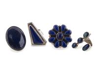 Navajo and Southwestern-style Silver Rings, with Lapis and Chrysocolla