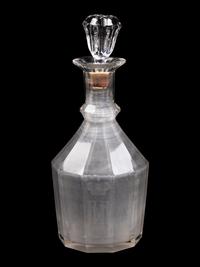 A Nicholas II Imperial Glass Factory Etched Glass Decanter
