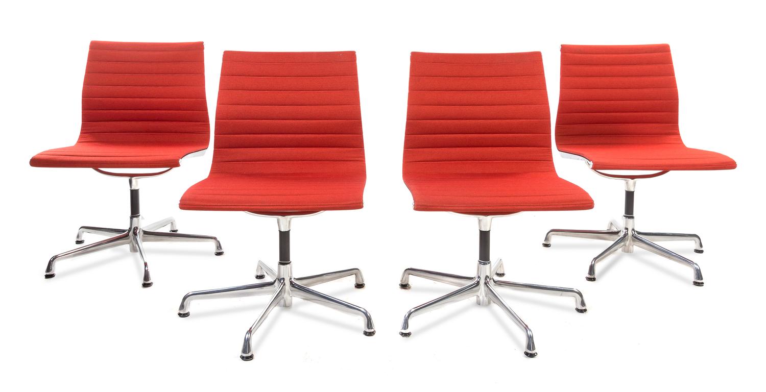 Charles and Ray Eames (American, 1907-1978; 1912-1988), HERMAN MILLER, a set of four Aluminum Group side chairs