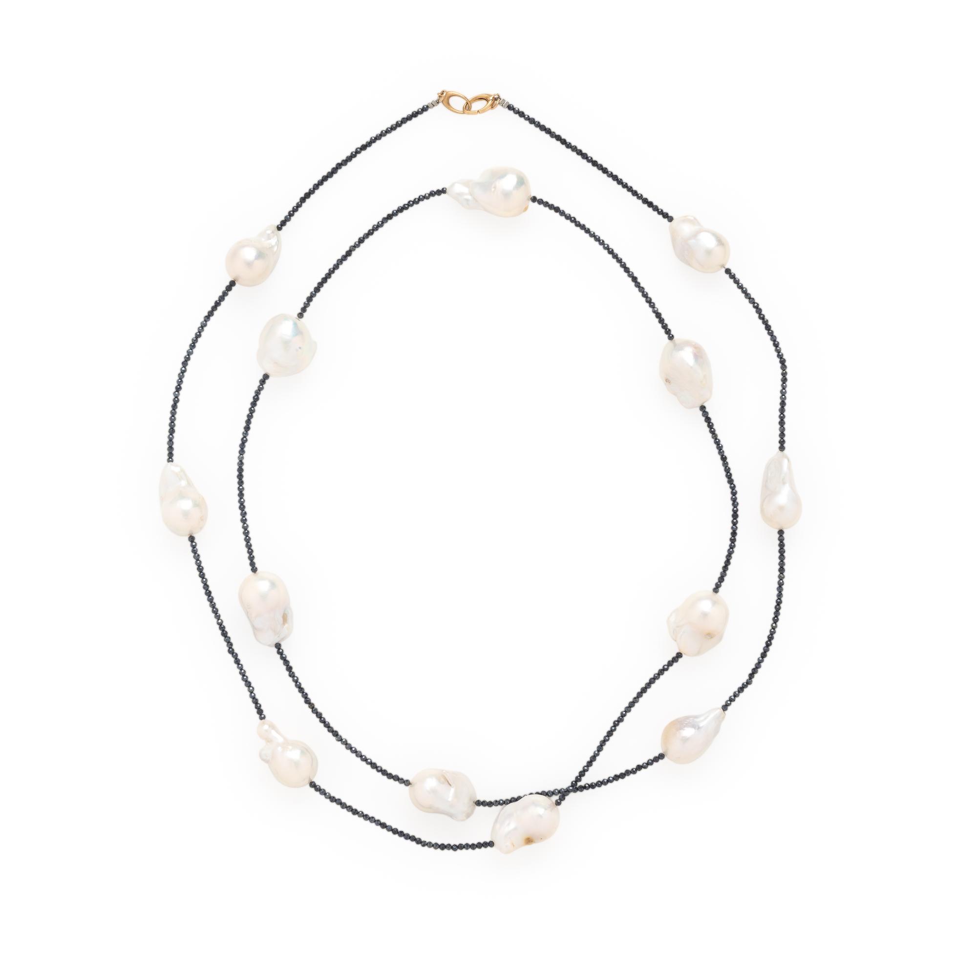 Hubert, Baroque Cultured Pearl and Black Diamond Necklace
