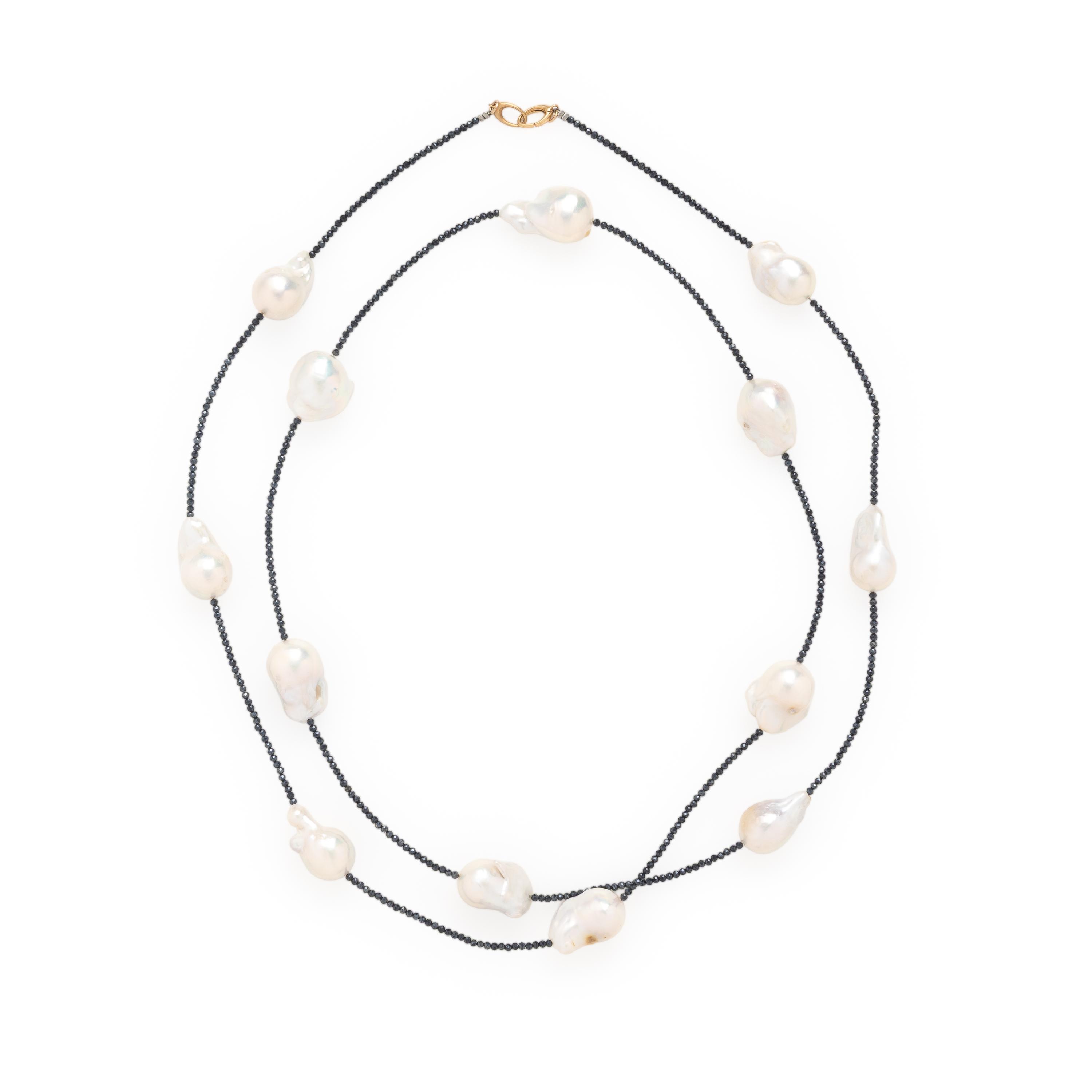Hubert, Baroque Cultured Pearl and Black Diamond Necklace