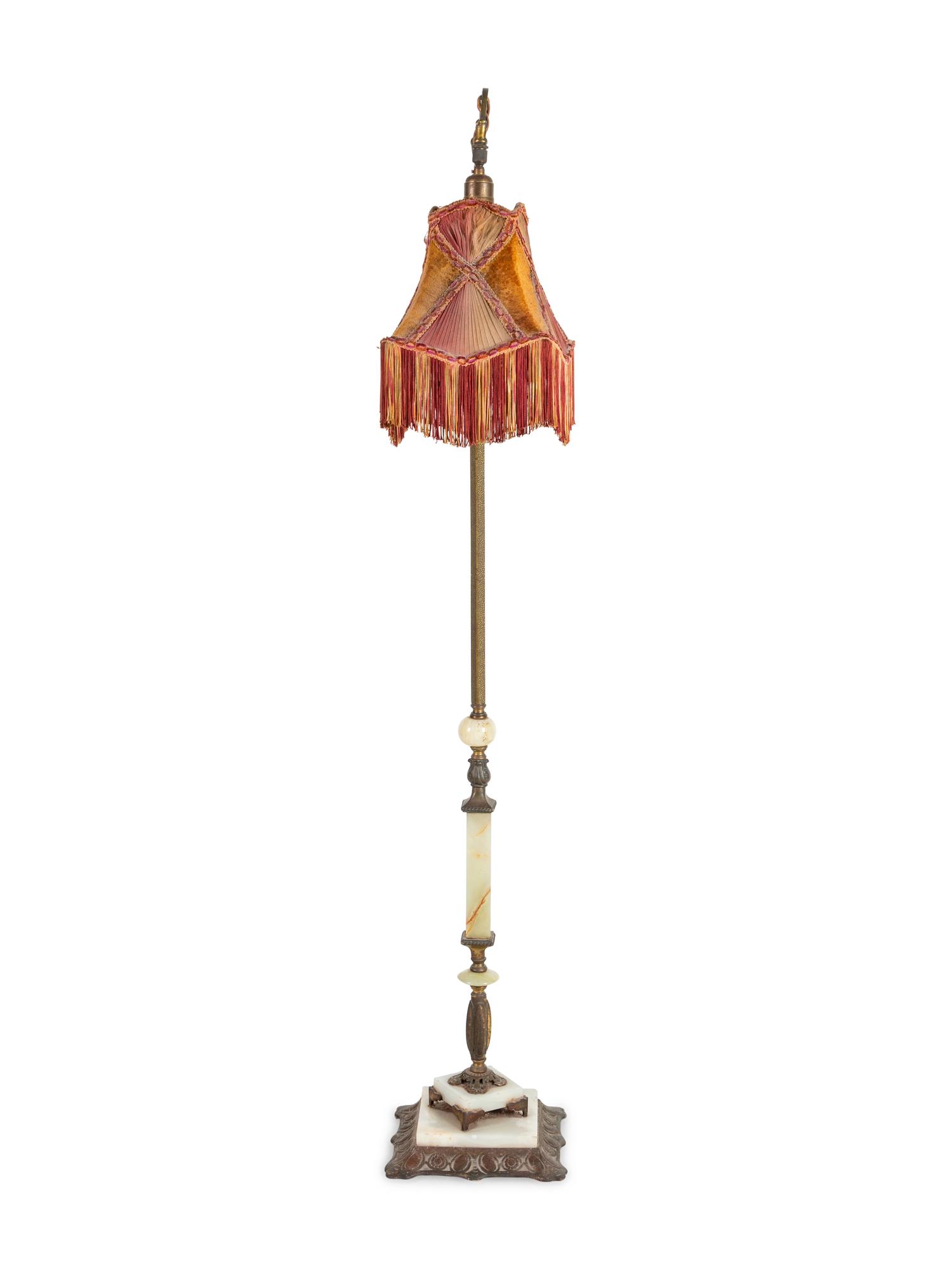 An Aesthetic Movement Bronze and Onyx Floor Lamp