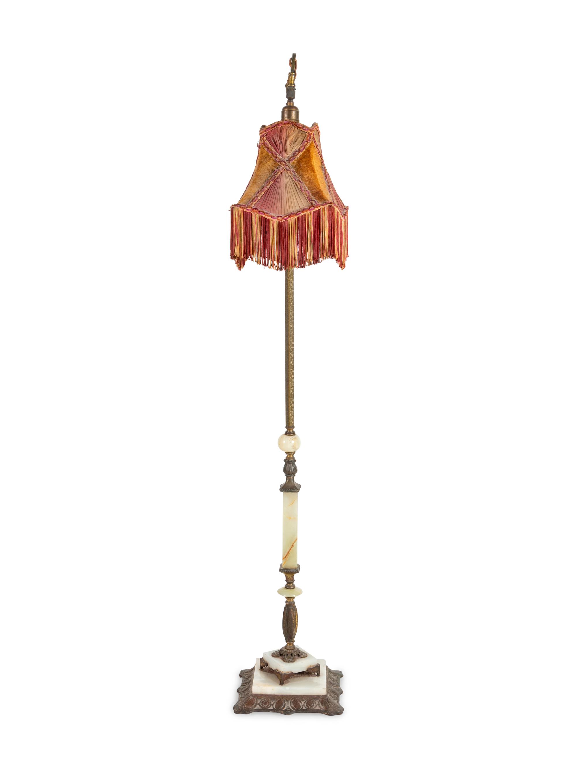 An Aesthetic Movement Bronze and Onyx Floor Lamp