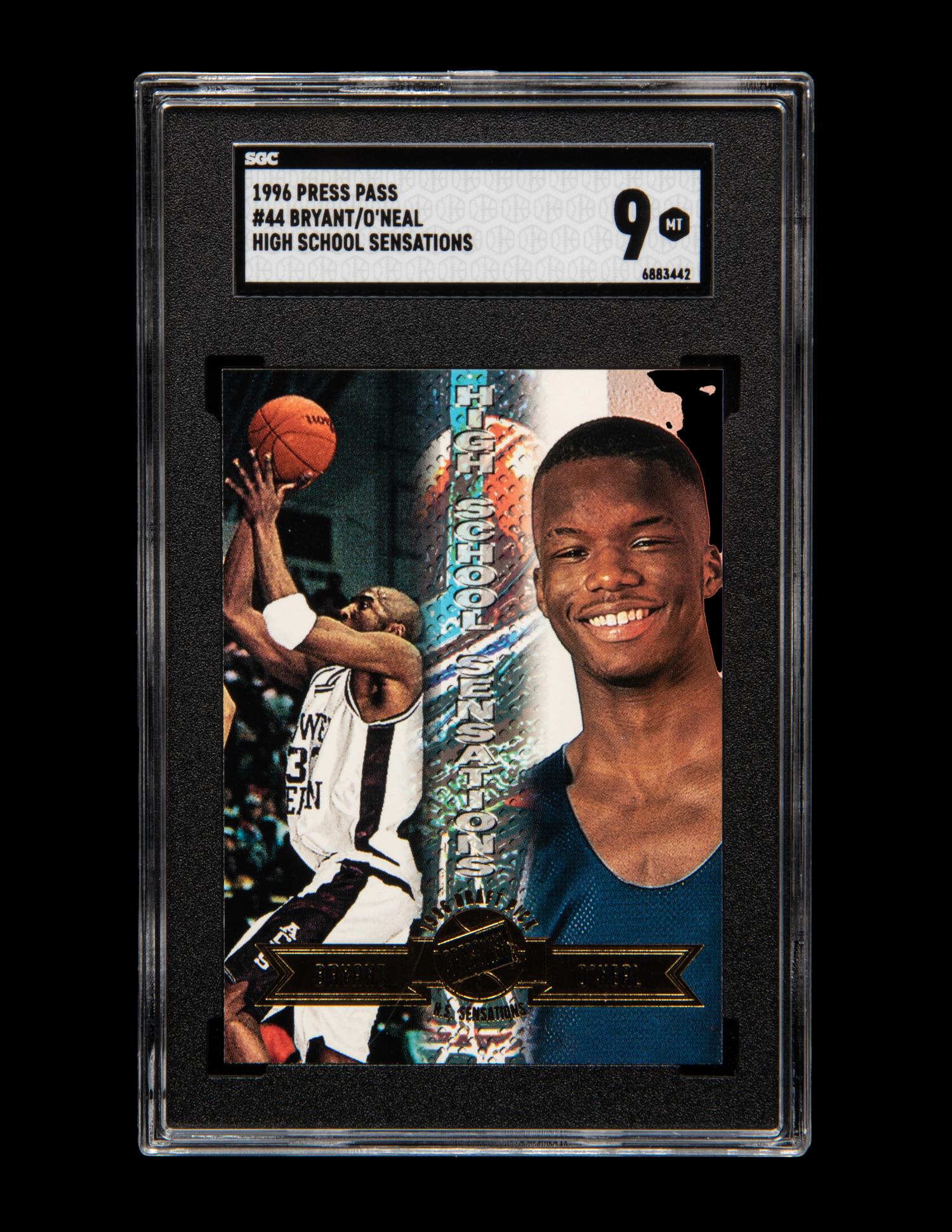 A Group of 1996-97 Press Pass Kobe Bryant Rookie Basketball Cards No. 44 (SGC 9 MINT)