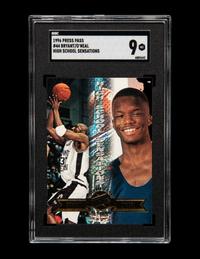 A Group of 1996-97 Press Pass Kobe Bryant Rookie Basketball Cards No. 44 (SGC 9 MINT)