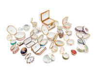 A Collection of Glass, Enameled Metal and Porcelain Small Boxes
