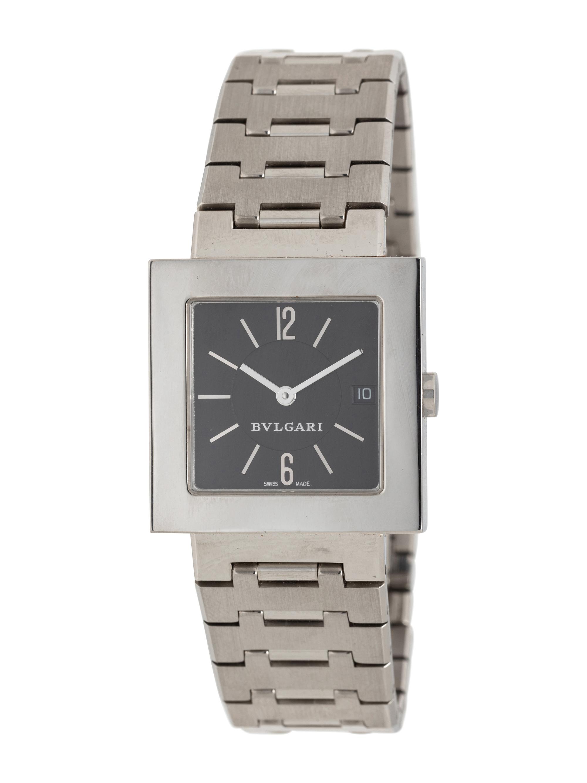 BULGARI, STAINLESS STEEL 'QUADRATO' WATCH