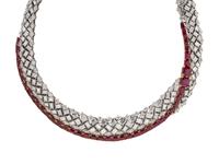 GARRARD & CO., DIAMOND AND RUBY NECKLACE
