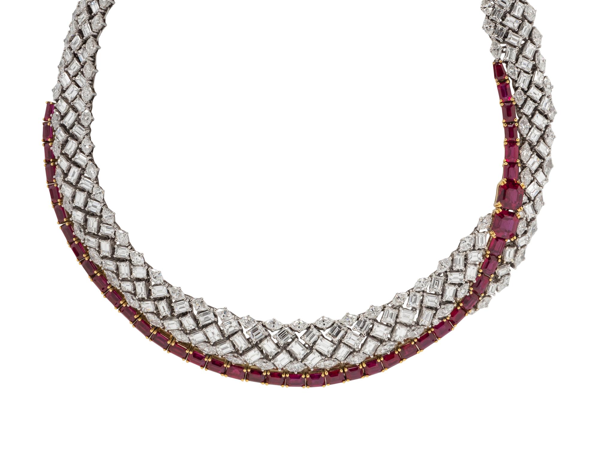 GARRARD & CO., DIAMOND AND RUBY NECKLACE