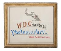 Five Framed Specialty Shop Advertising Hand Colored Prints and Watercolors