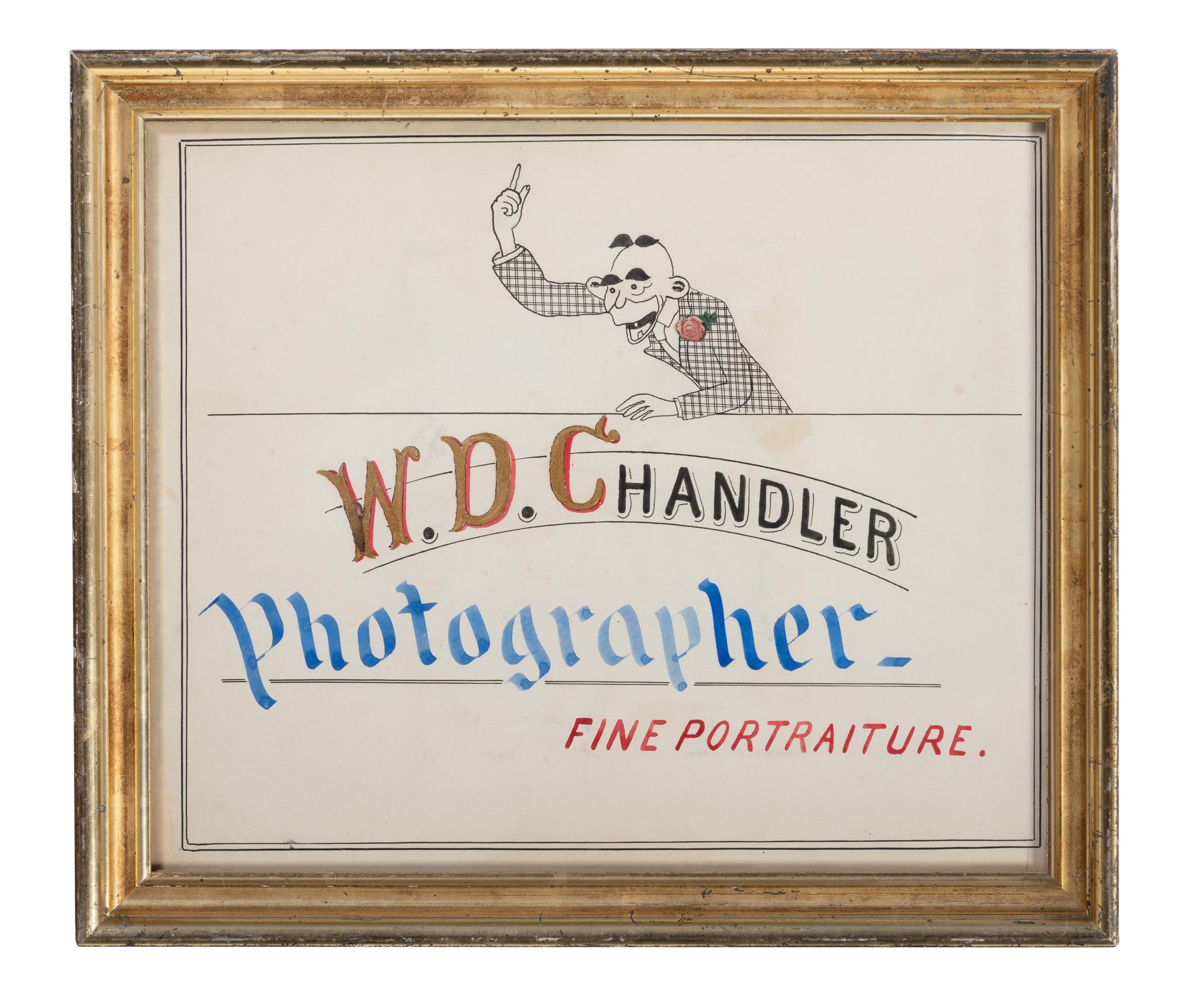 Five Framed Specialty Shop Advertising Hand Colored Prints and Watercolors