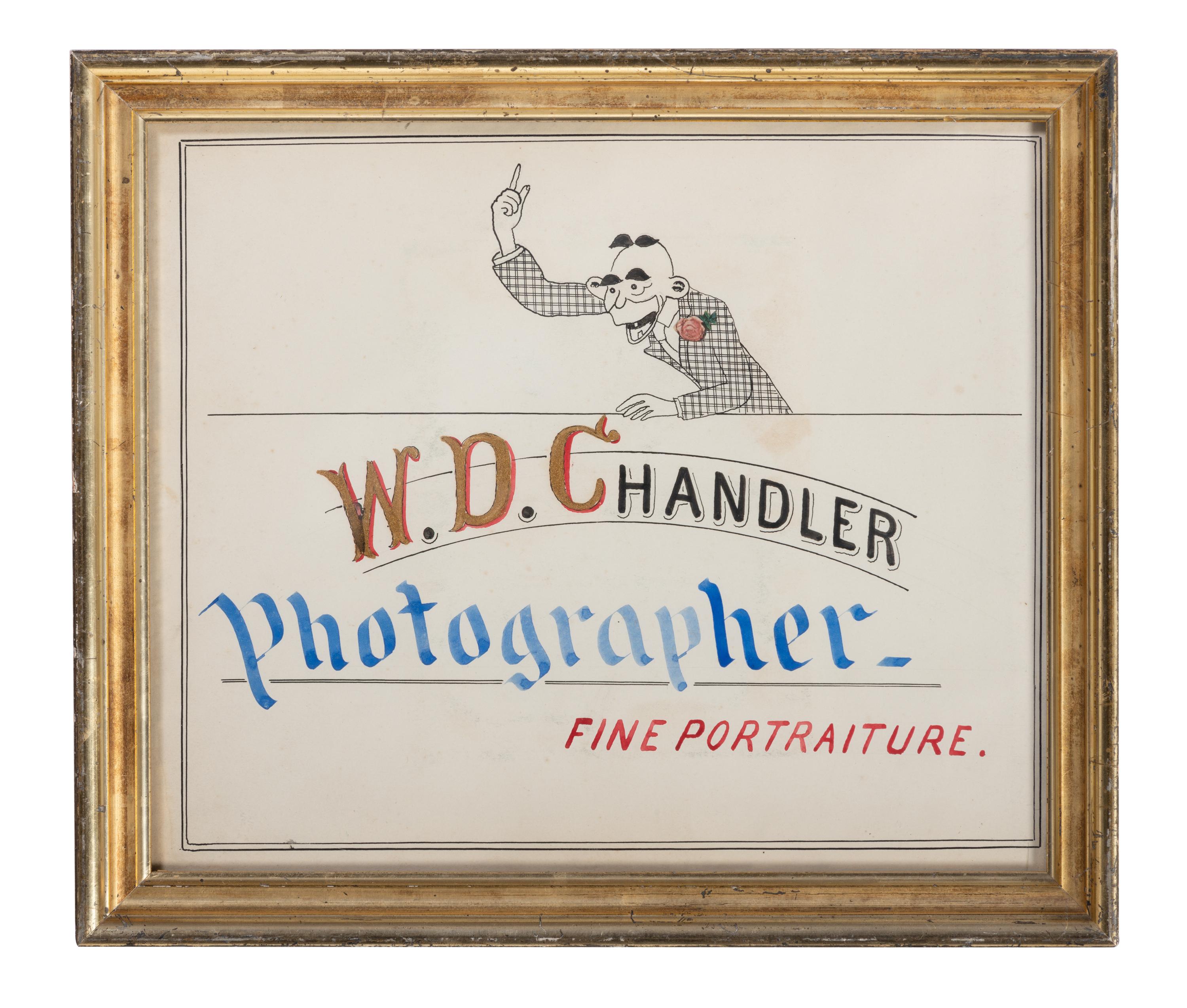 Five Framed Specialty Shop Advertising Hand Colored Prints and Watercolors