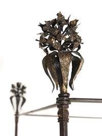 A Contemporary Parcel-Gilt Iron Bed