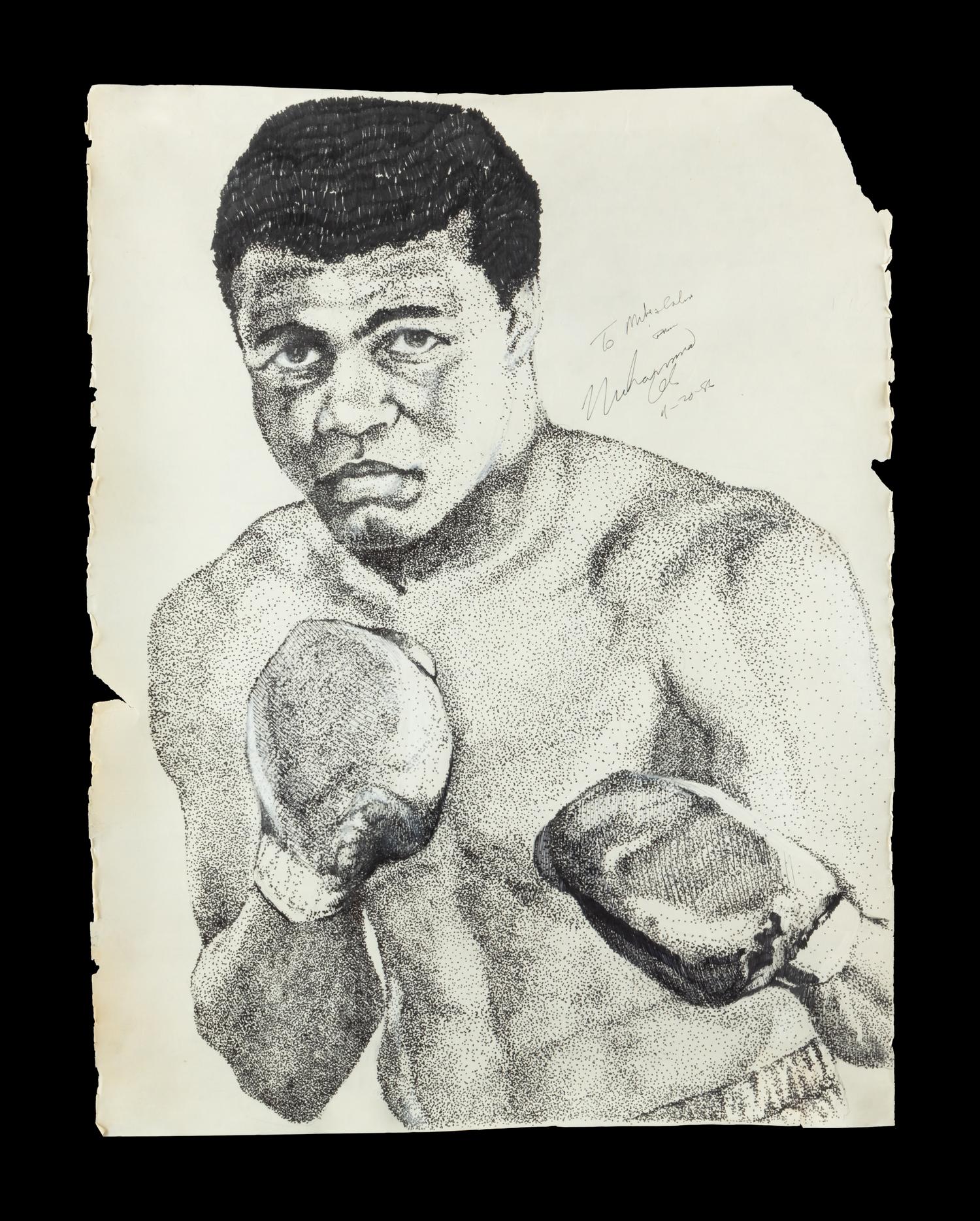 A Muhammad Ali Signed Autograph Artwork