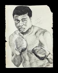 A Muhammad Ali Signed Autograph Artwork