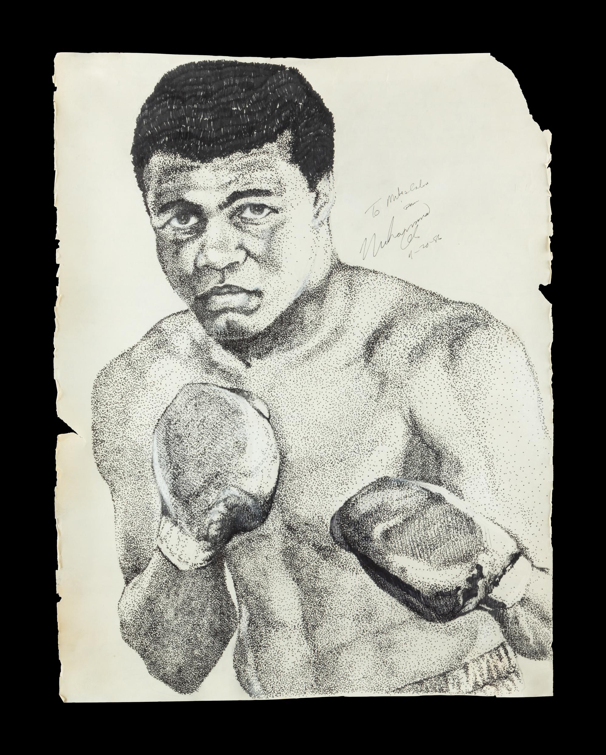 A Muhammad Ali Signed Autograph Artwork