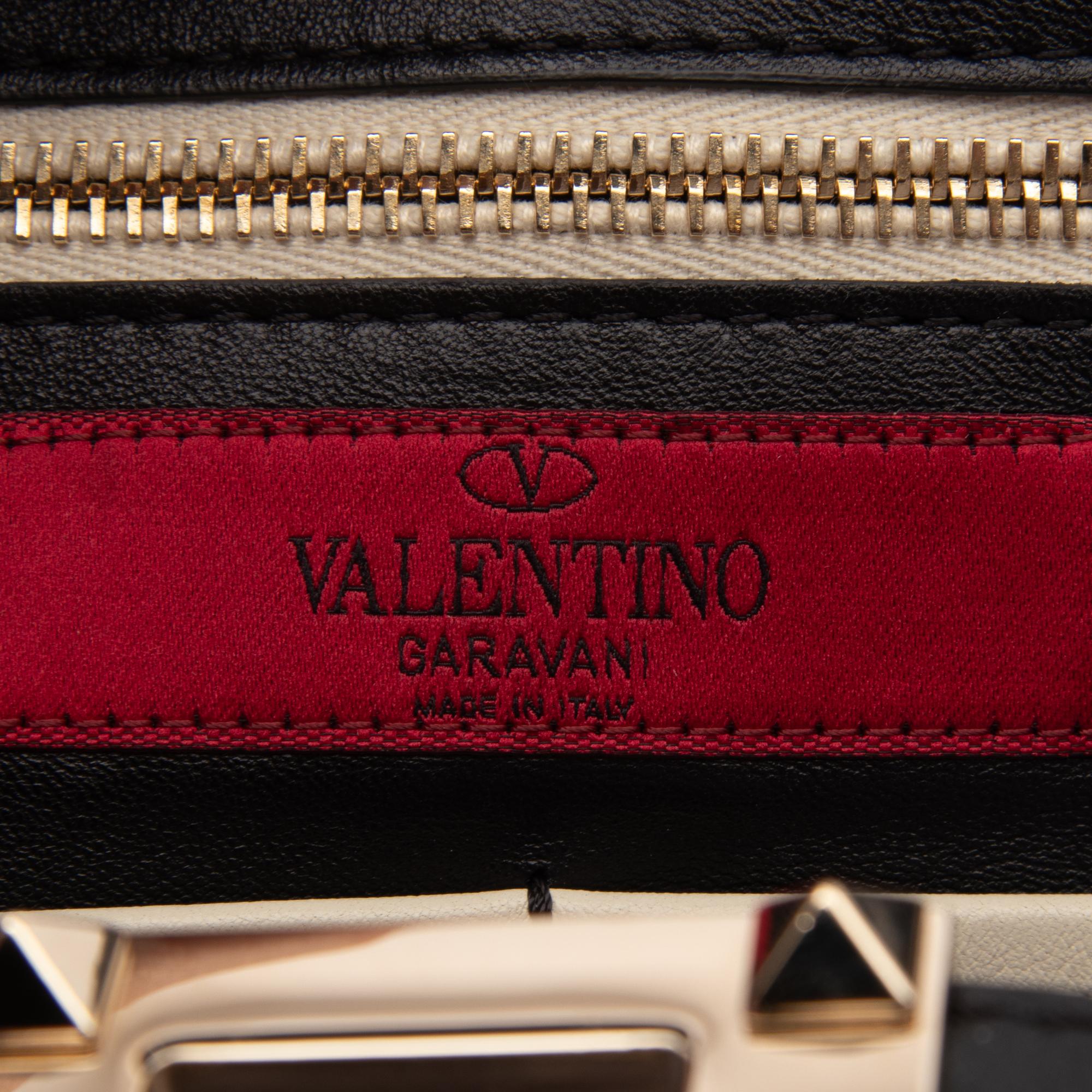 Valentino, Black & White Medium Rockstud Tote