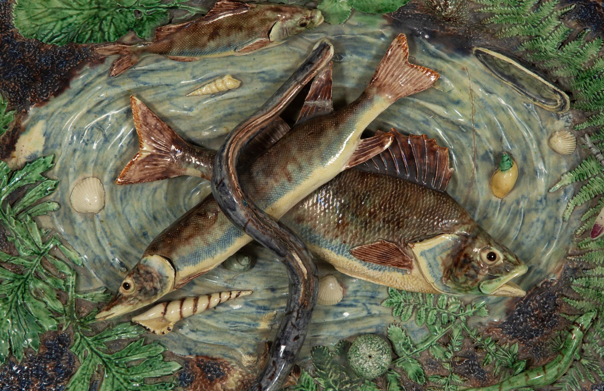 A Large Majolica Plate in the Style of Palissy