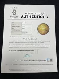 A Ty Cobb Single Signed Autograph Baseball (Beckett Authentication Services)