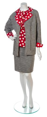 A Chanel Black and White Houndstooth Skirt Ensemble,