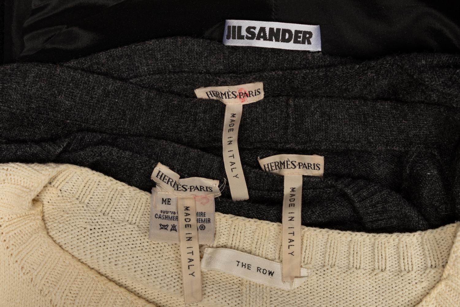 Five Designer Items; Three Hermès Knits, The Row Knit, One Jil Sander Jacket