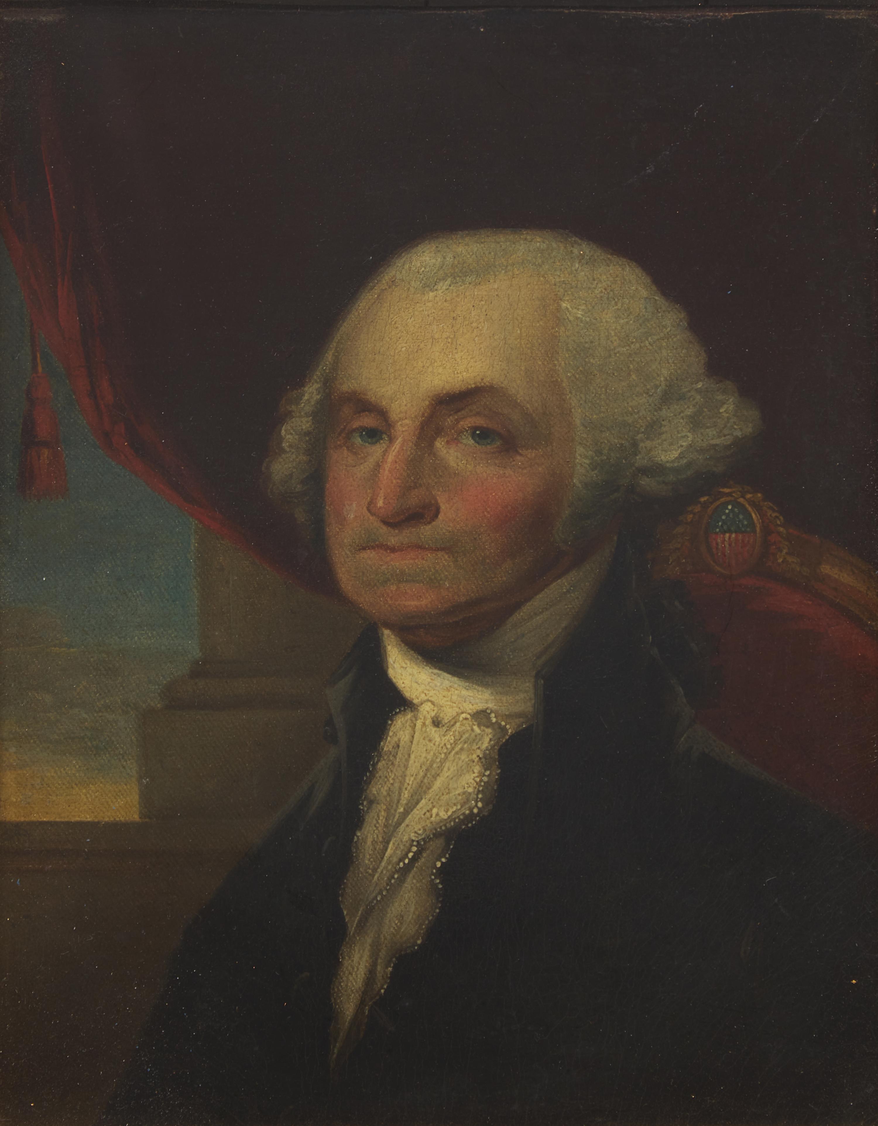 American School 19th Century, A Pair of Presidential Portraits: George Washington (1732-1799) and John Adams (1735-1826)