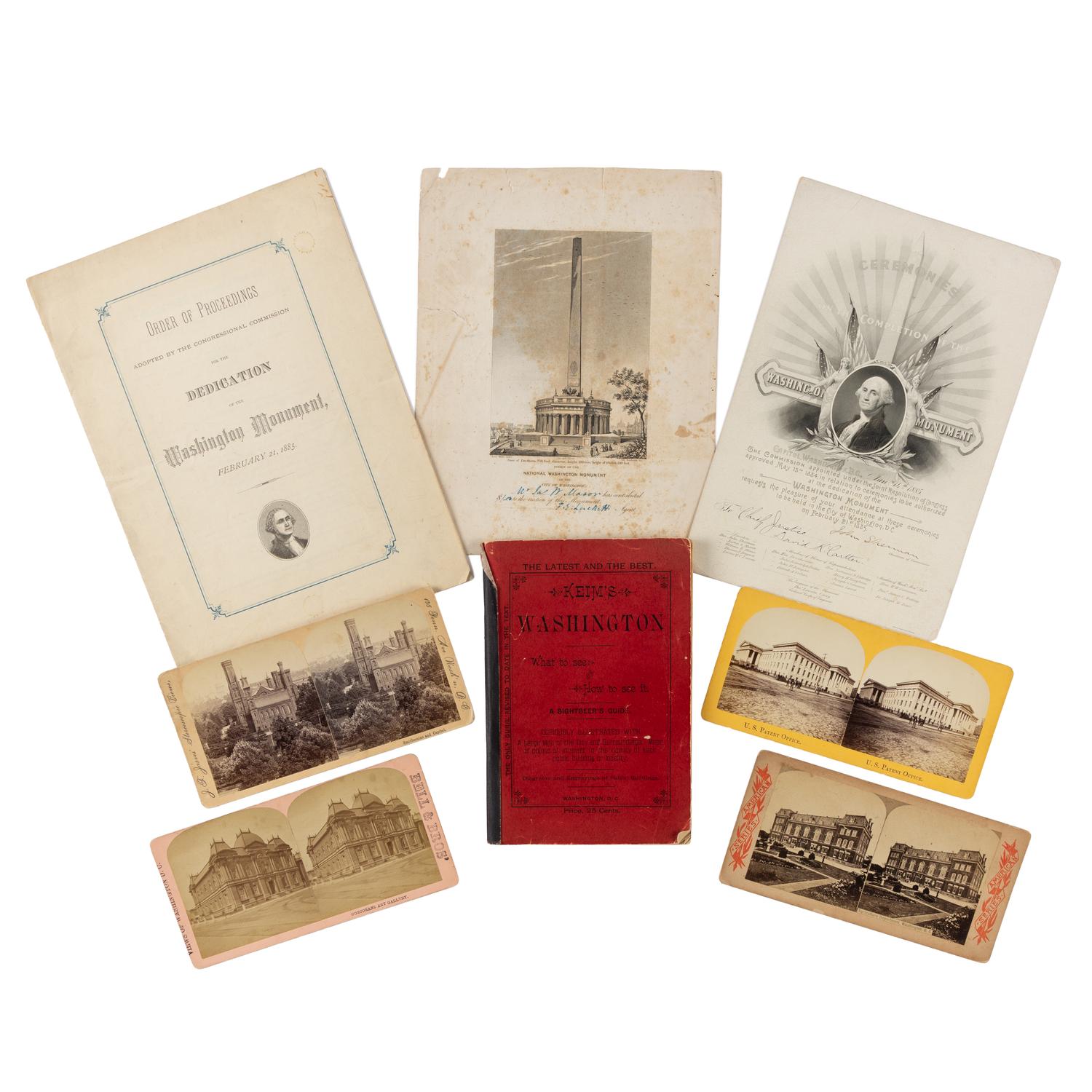 [Washington Monument]. A group of 3 items, comprising: