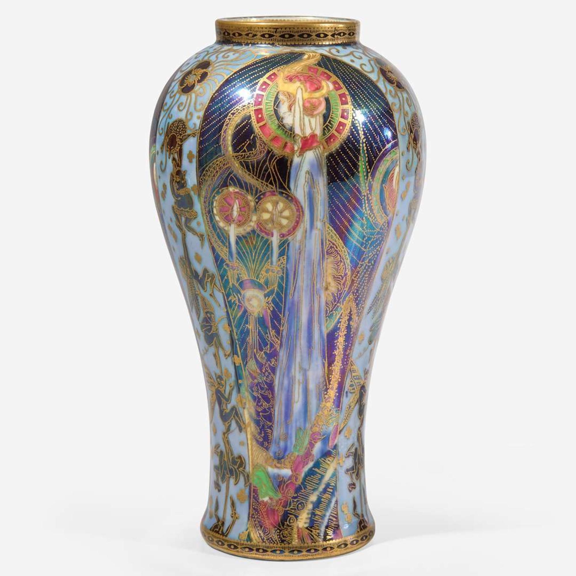 A Wedgwood Black Fairyland Lustre "Candlemas" Vase UK, 1928-9