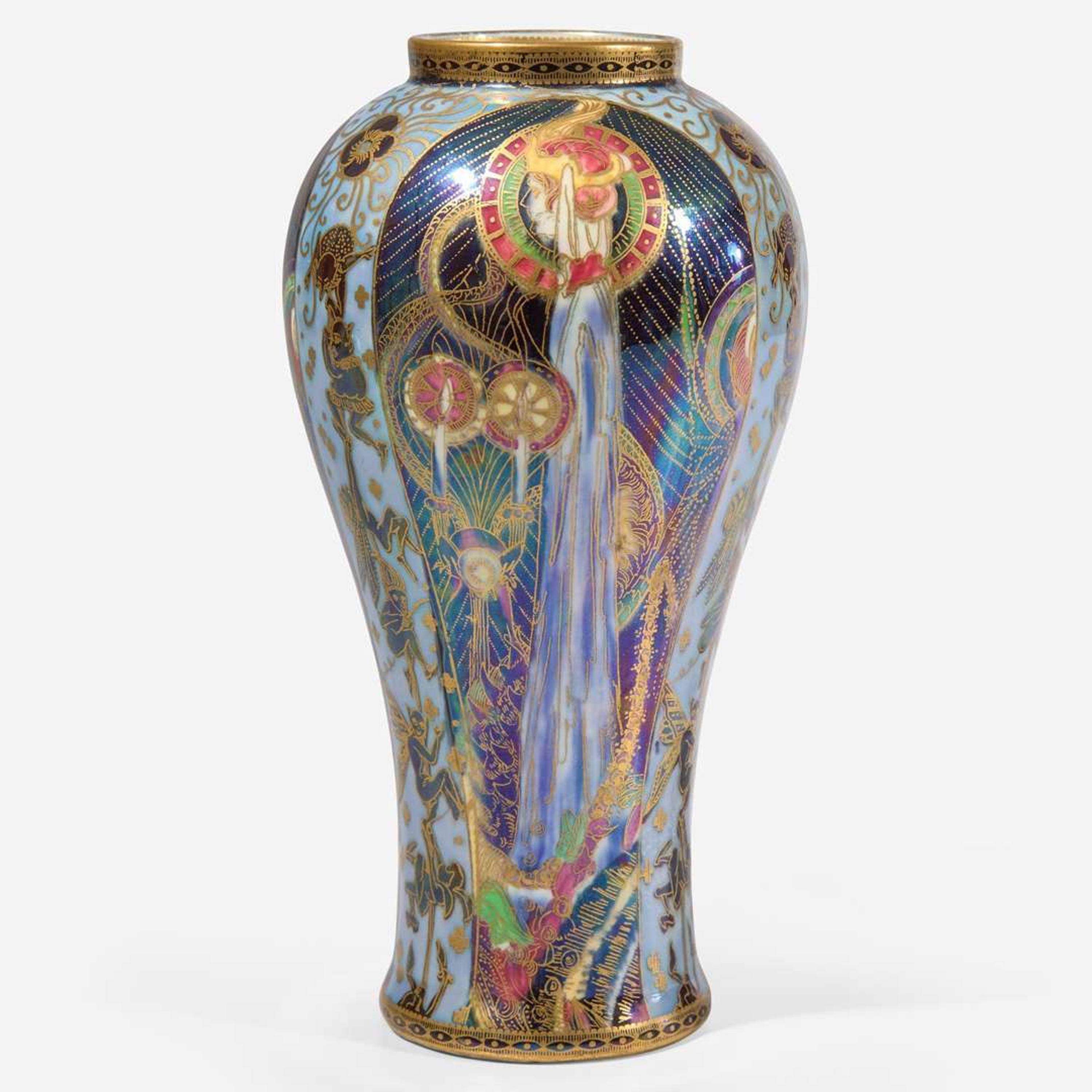 A Wedgwood Black Fairyland Lustre "Candlemas" Vase UK, 1928-9