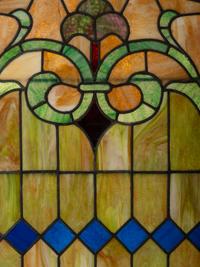 Three American Stained Glass Window Panels