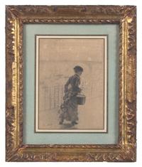 Woman walking on the Quai