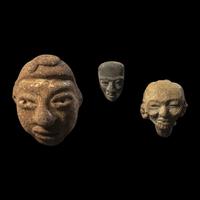 Three Pre-Columbian Stone Heads