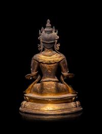 A Sino-Tibetan Gilt Bronze Figure of Amitayus