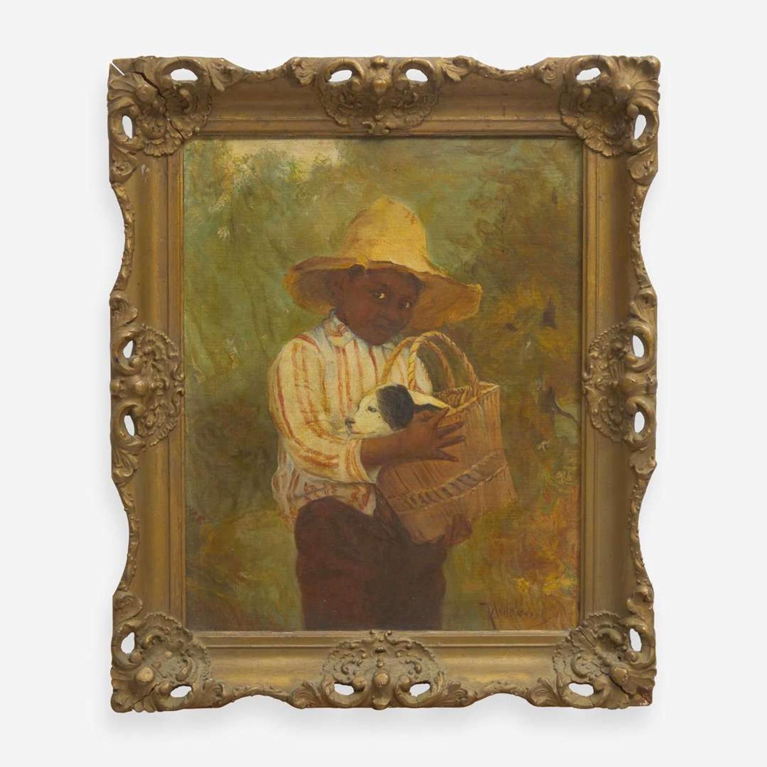 Karl Witkowski (American, 1860–1910) Portrait of a Young Boy with a Pup