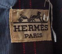 An Hermes Grey Canvas Double Breasted Trench Coat,