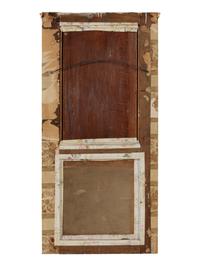 A Louis XVI Style Painted and Parcel Gilt Trumeau Mirror